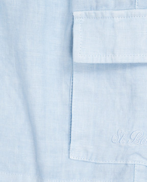 MC2 SAINT BARTH Marseille children's blue linen shorts MRE000100555L
