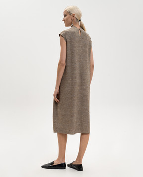 BOBOUTIC Brown dress with silk 5042