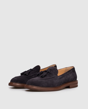 Brunello Cucinelli Blue suede loafers MZUPEAK791