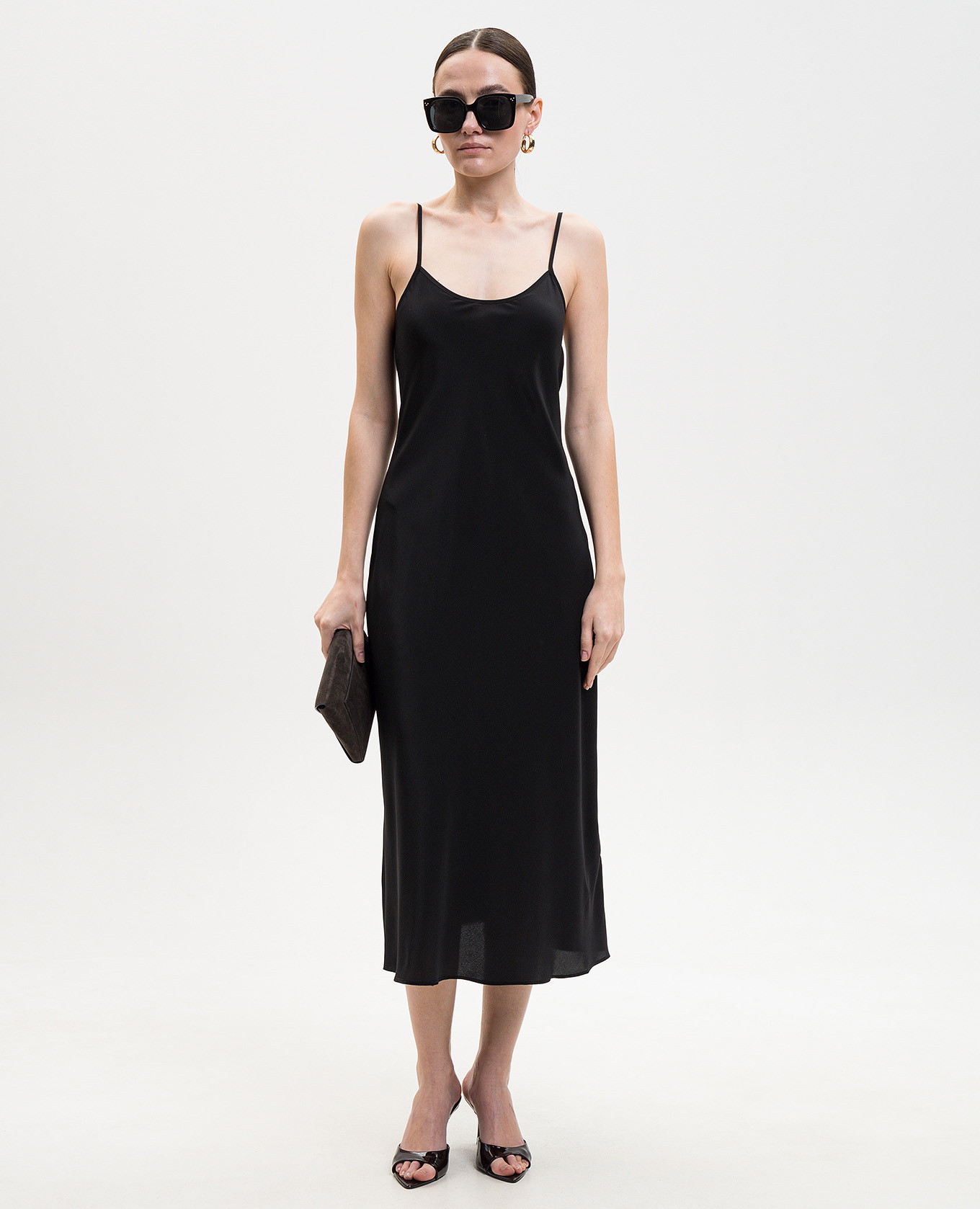 

Black silk midi dress Victoria Beckham