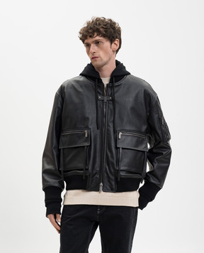 Off-White Black leather jacket 44XJA13SS26L001