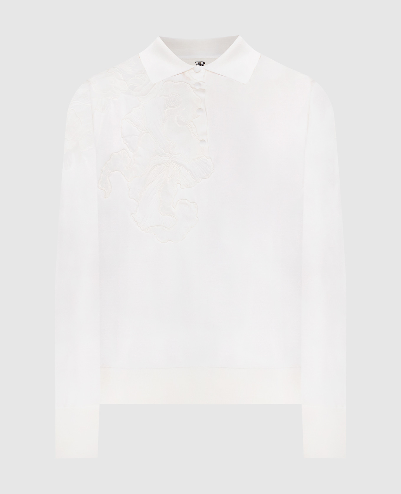 

White merino wool polo with lace Ermanno Scervino