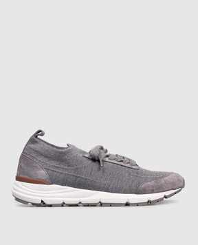 Peserico Gray sneakers with wool R79063C0CC628