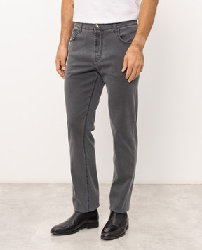 Stefano Ricci Grey jeans with logo patch MFT63B2020TR142K