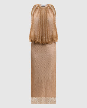 Max Mara Sportmax Beige midi dress PAPPA with crystals SPXPAPPA