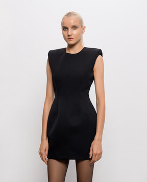 Thierry Mugler Black wool mini dress COM1RO18041020
