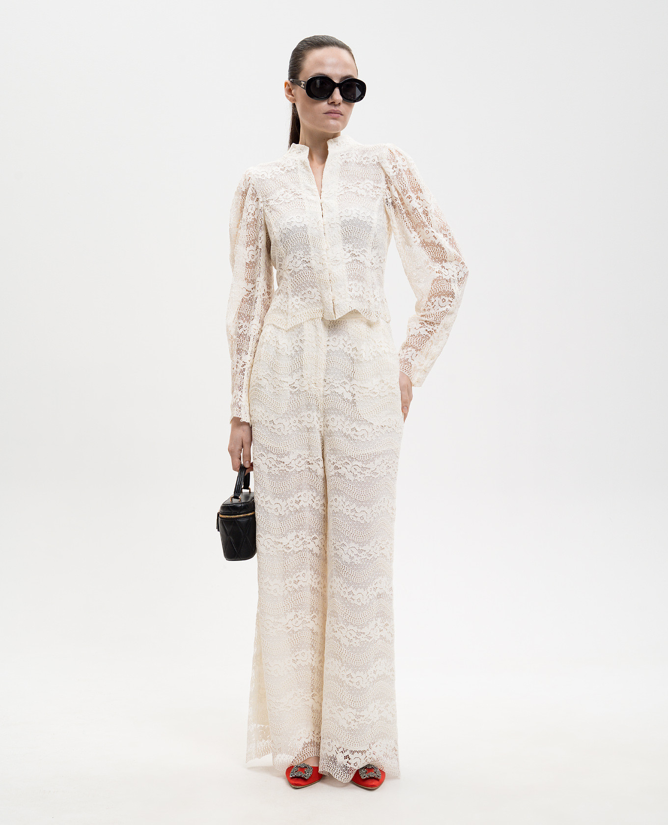 

Ivory lace blouse Twinset, Beige