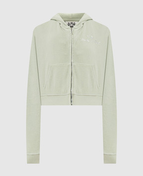 Sporty & Rich Juicy green velour sports jacket CA046716689GR33