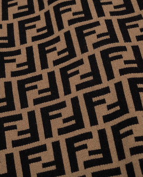 Fendi Children's brown skirt with FF branded pattern JFG070AEYD812+