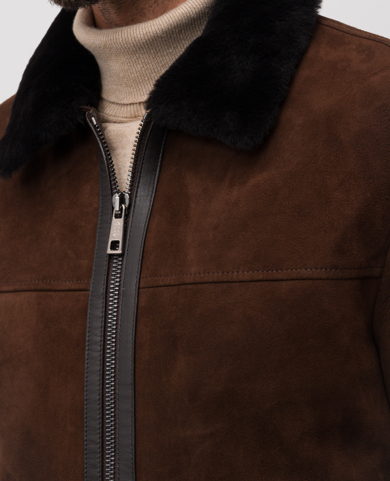 

Brown suede jacket with fur Stilnology