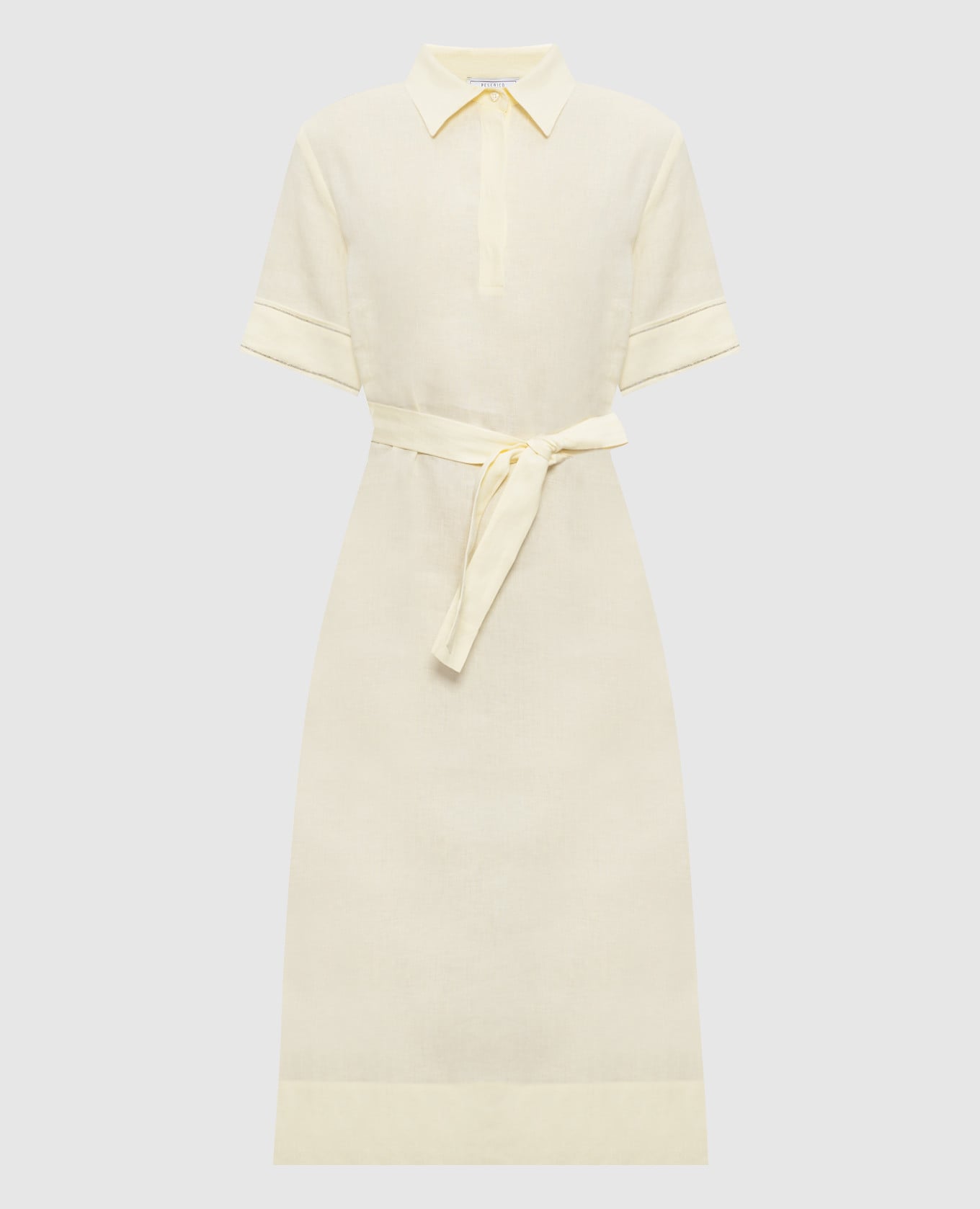 

Yellow linen dress with monil chain Peserico