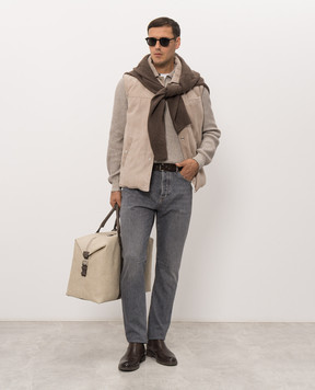 Brunello Cucinelli Gray cashmere zipper sweater M22700505