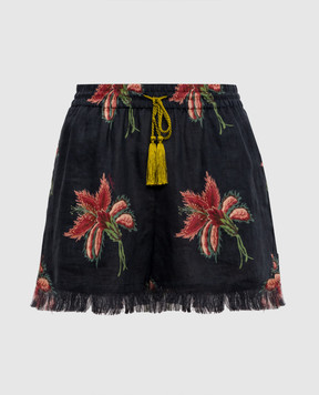 Valentino Black linen shorts 8B3RF355A5M