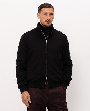 Enrico Mandelli Black cashmere jacket with mink fur 4T702B4816