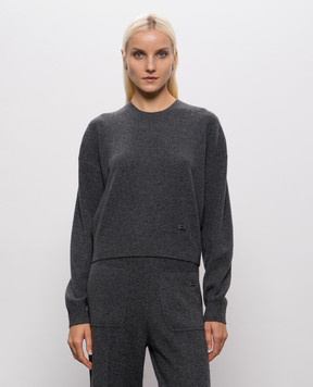 Victoria Beckham Luna dark grey wool and cashmere jumper 1426KJU007701A