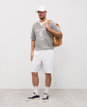 Brunello Cucinelli Grey melange printed T-shirt MR8313378G