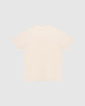 Palm Angels Children's beige t-shirt with ribbon PBAA011S26JER001