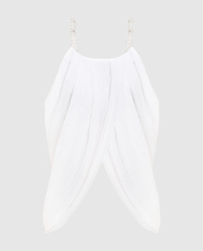 Balmain White top with drapery GF0AD815KJ68