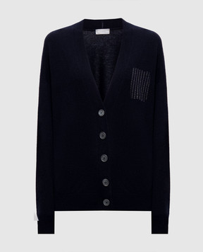 Peserico Blue cardigan made of wool, silk and cashmere A99207F12A9283