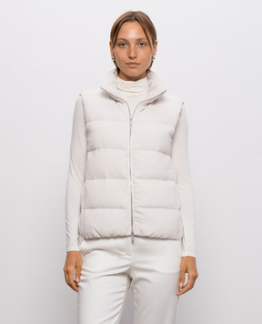 Peserico Ivory corduroy down vest with lurex A0347505219