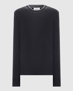 Peserico Grey ribbed long-sleeve shirt S06969J0A5669