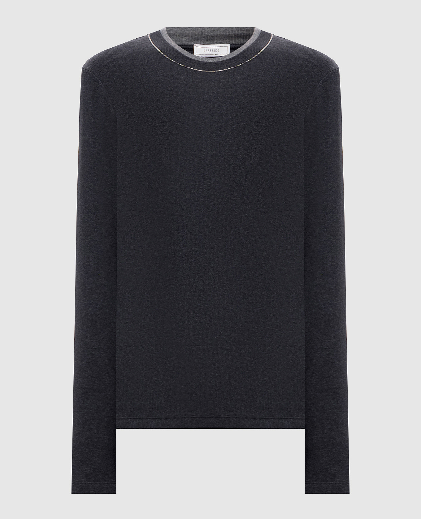Grey ribbed long-sleeve shirt