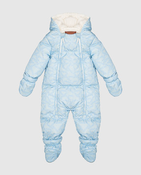 Missoni Children's blue down jumpsuit with logo print MZ2318N0444