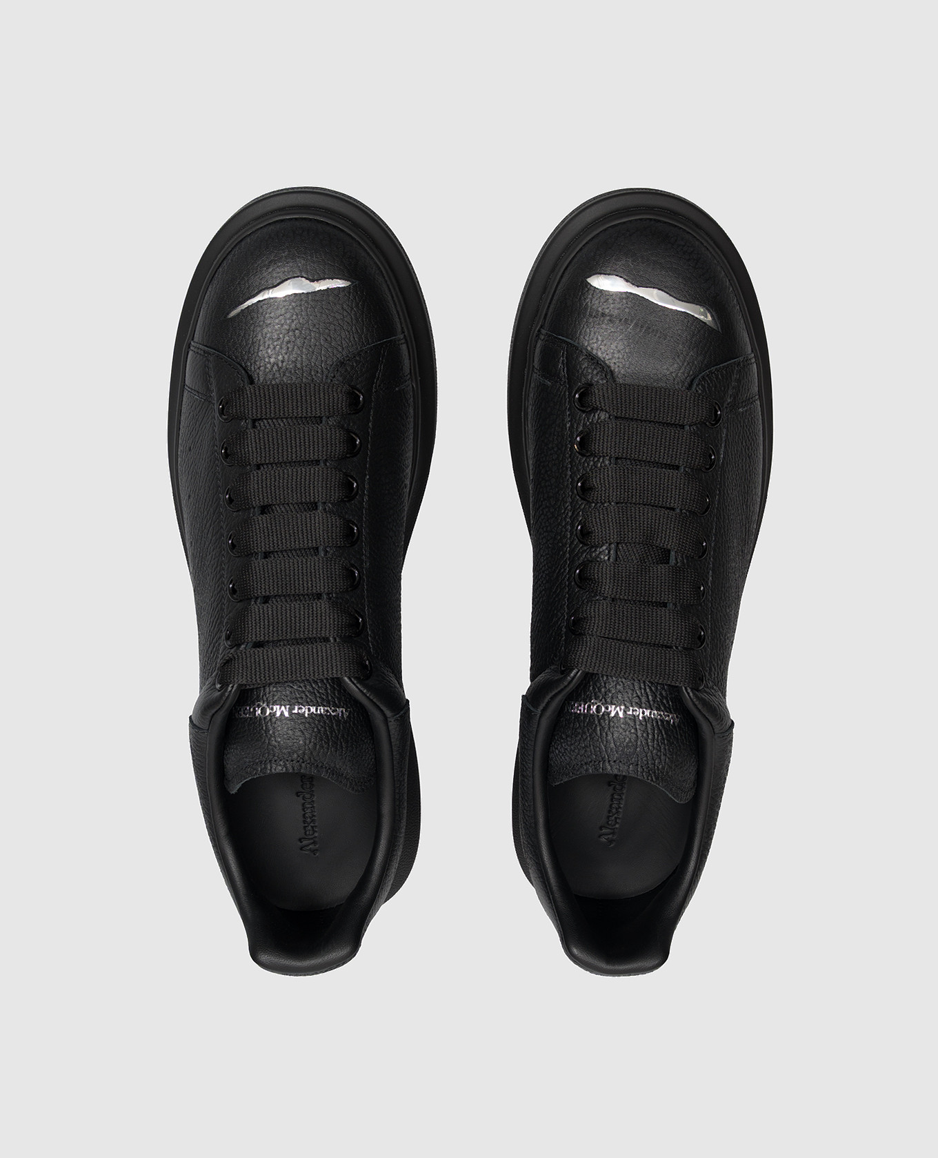 Black Oversized Leather Sneakers Alexander McQueen 4