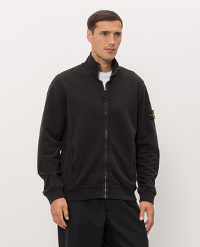 Stone Island Black cardigan with logo patch L2S156100066S0A20