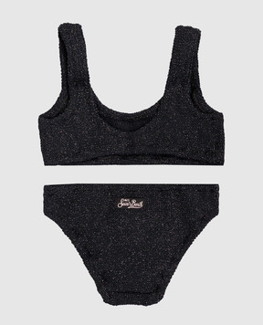 MC2 SAINT BARTH Baker children's black swimsuit with lurex BAK000200032L