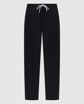Brunello Cucinelli Navy blue linen pants MH255E1710