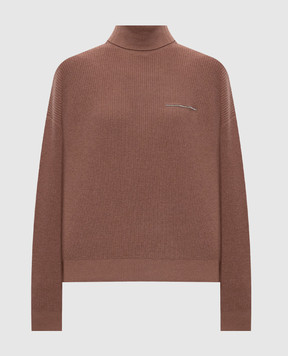Peserico Brown wool, silk and cashmere sweater S99994F12K09283