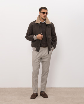Brunello Cucinelli Brown cashmere, silk and linen jumper MSY00100