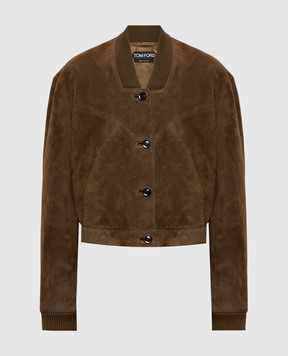 Tom Ford Brown suede bomber jacket CSL807LEX470