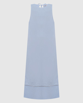 Peserico Blue dress with a monil chain A0271901979