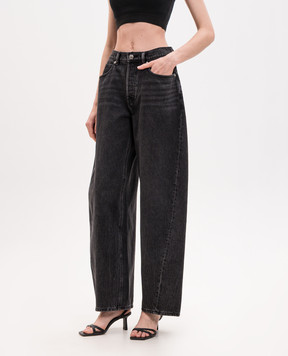 Alexander Wang Black banana jeans with crystal logo 4DC1264112