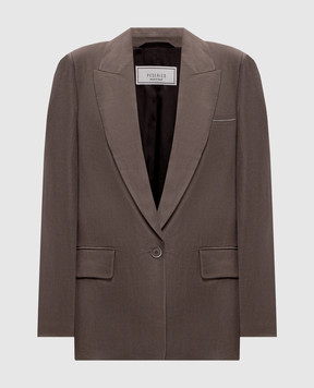 Peserico Brown linen jacket A0111602606
