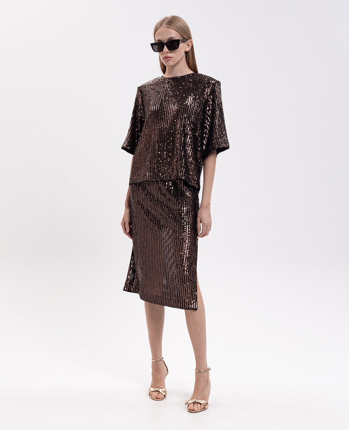 Brown sequined skirt Twinset 2