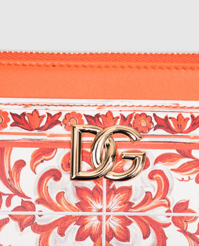 Dolce&Gabbana Orange cardholder with Majolica print BI1261AO026
