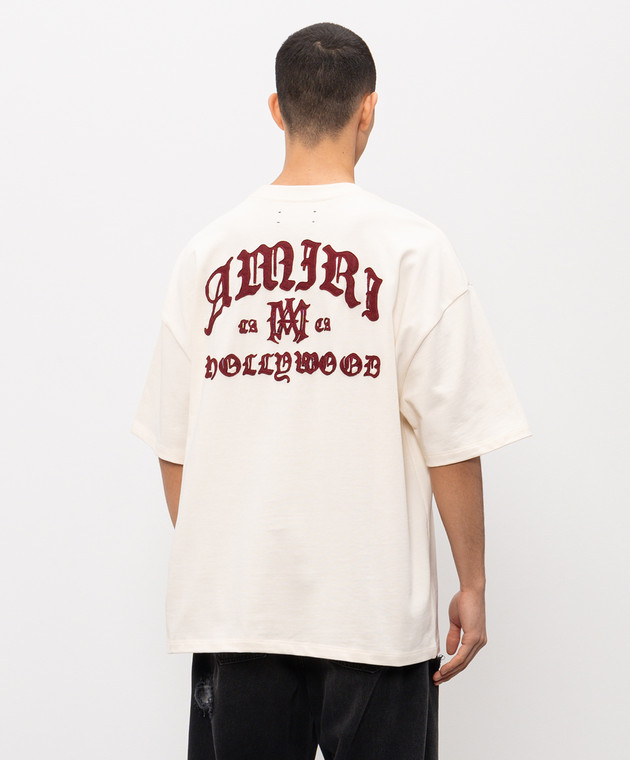 AMIRI - Beige T-shirt with logo patch AMTOJR1056 - shop with Malta