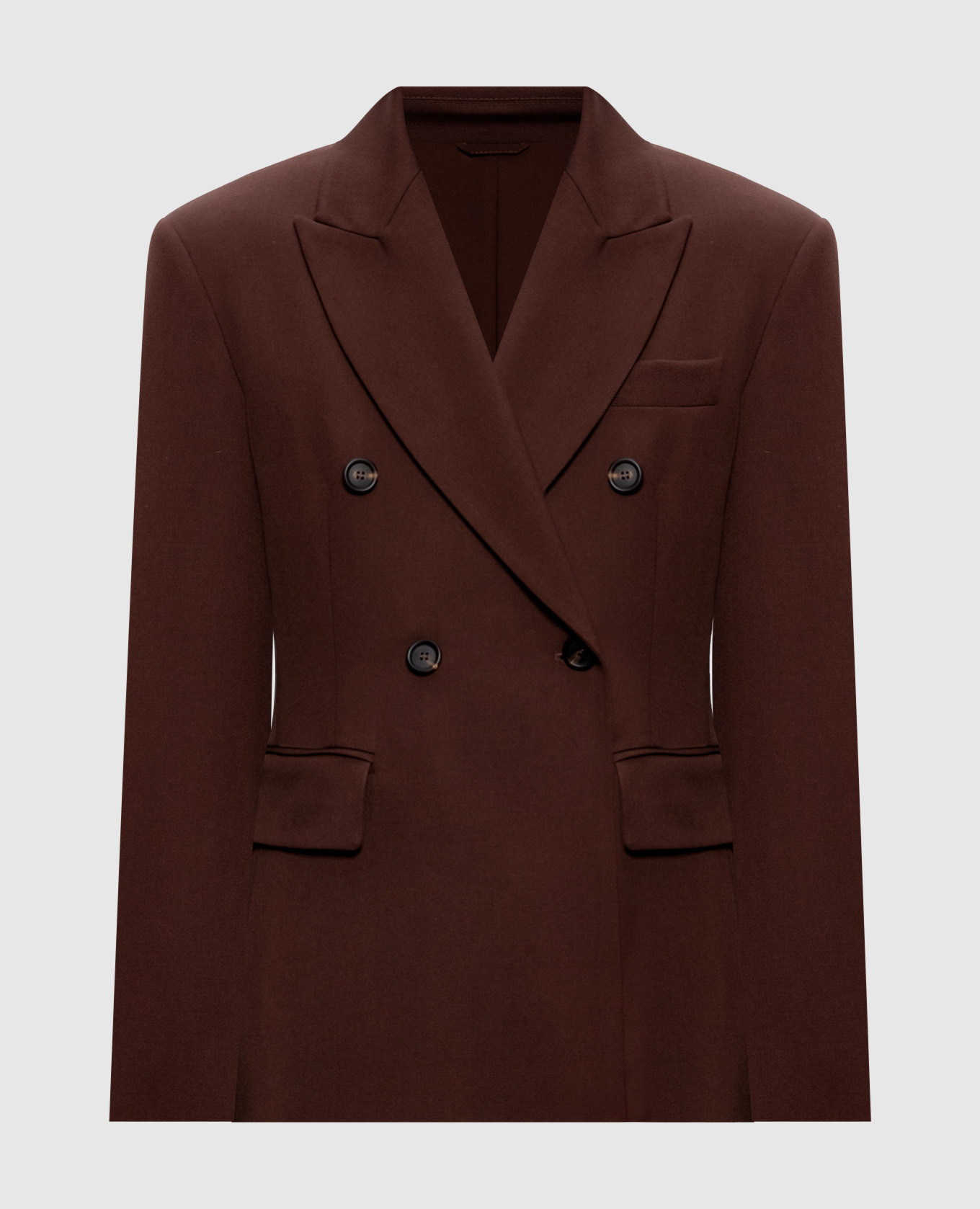 Brown double-breasted wool jacket