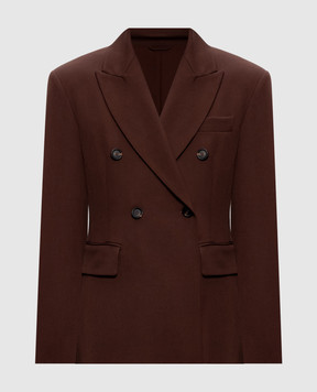 Brunello Cucinelli Brown double-breasted wool jacket MG5537243P