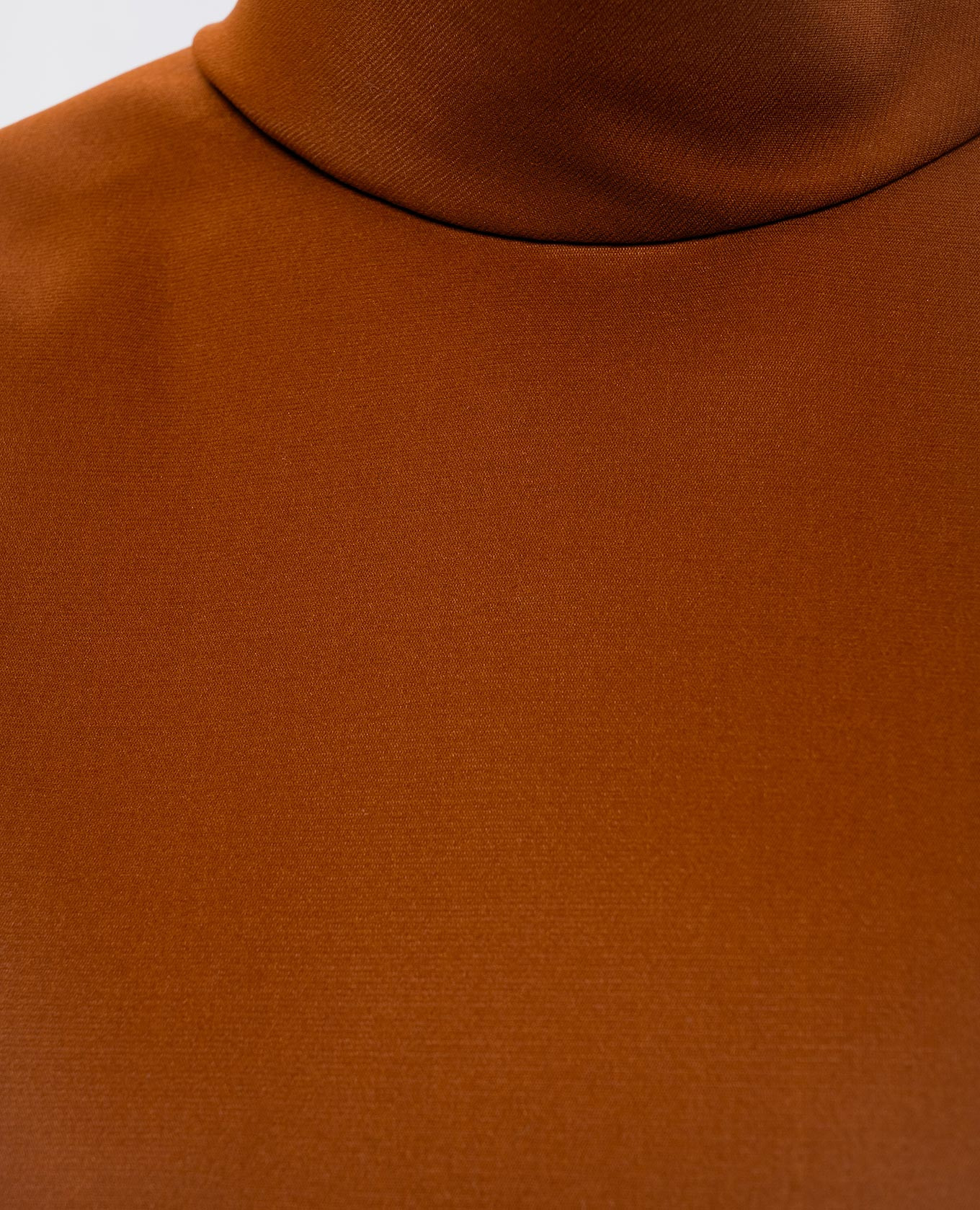 Brown silk turtleneck with accent shoulders Saint Laurent 4