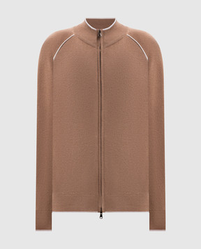 Kiton Brown wool and cashmere sports jacket D62940K0584L