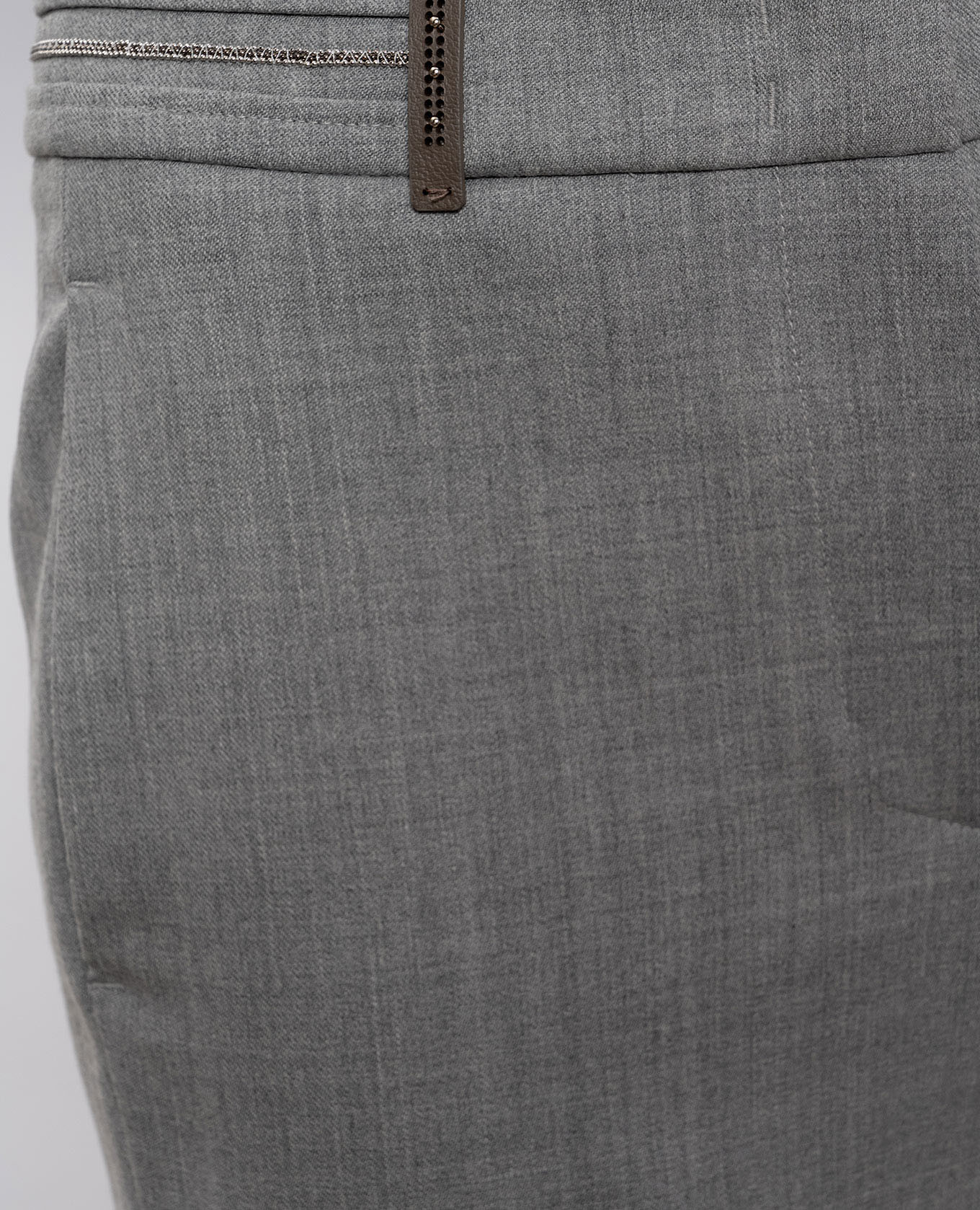 Gray wool pants with monil chain Peserico 5