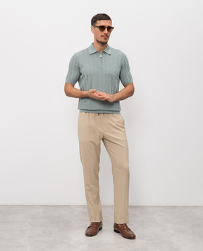 Stefano Ricci Green polo with silk K818106P31F26172