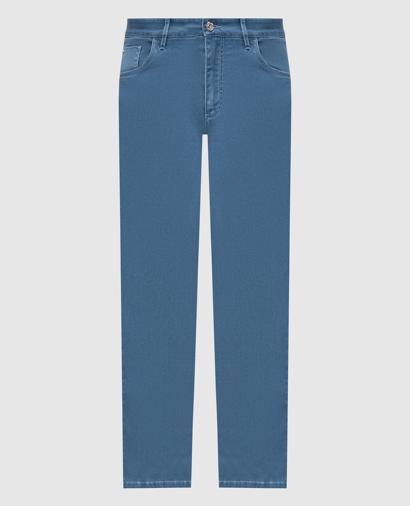 Blue jeans with logo patch Castangia dal 1850
