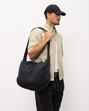 C.P. Company Black Rafia-R bag with logo embroidery MAC303A110599M