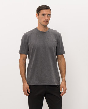 Peserico Grey T-shirt with logo print R55557J0Q200089