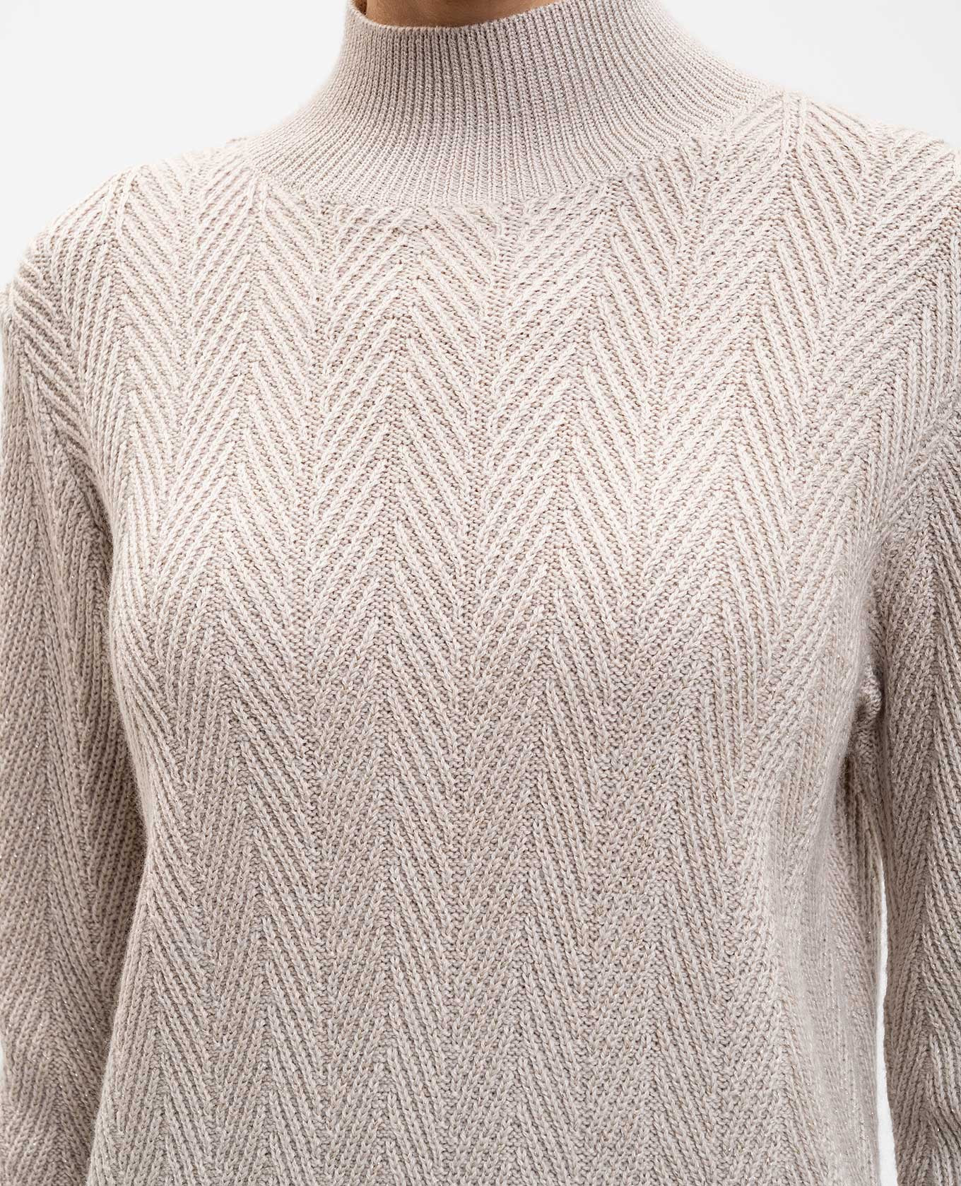 Beige wool sweater with a pattern Herno 5